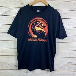 Mortal Kombat Black Men's Graphic Tee Size XL X-Large 100% Cotton